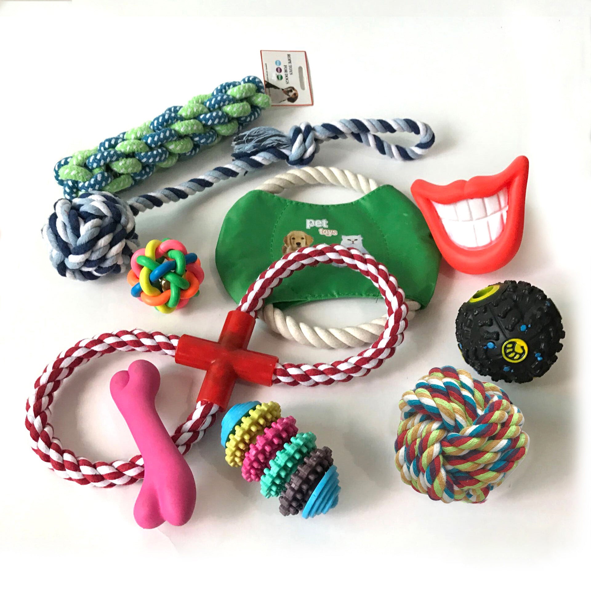 Set de Jouets pour Chien – Corde Coton & Mordant Anti-Ennui
