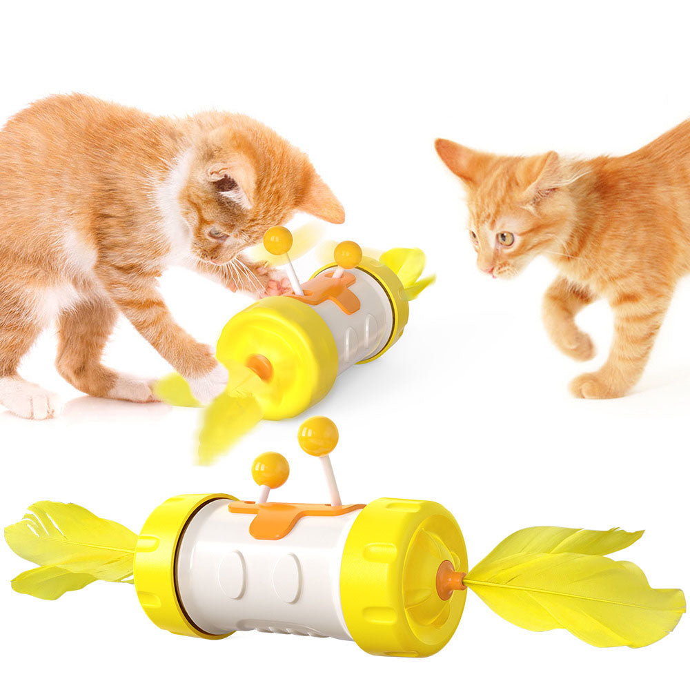 Jouet Interactif pour Chat – Bâton Plume & Balle Culbuto