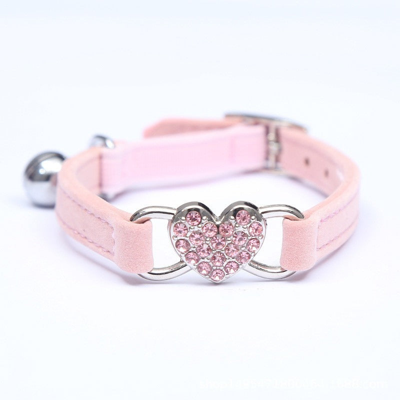 Collier Chat avec Strass et Clochette – Velours Doux