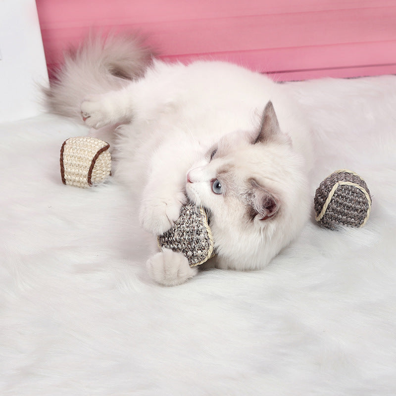 Balle Sisal pour Chat – Jouet Tricoté Anti-Ennui