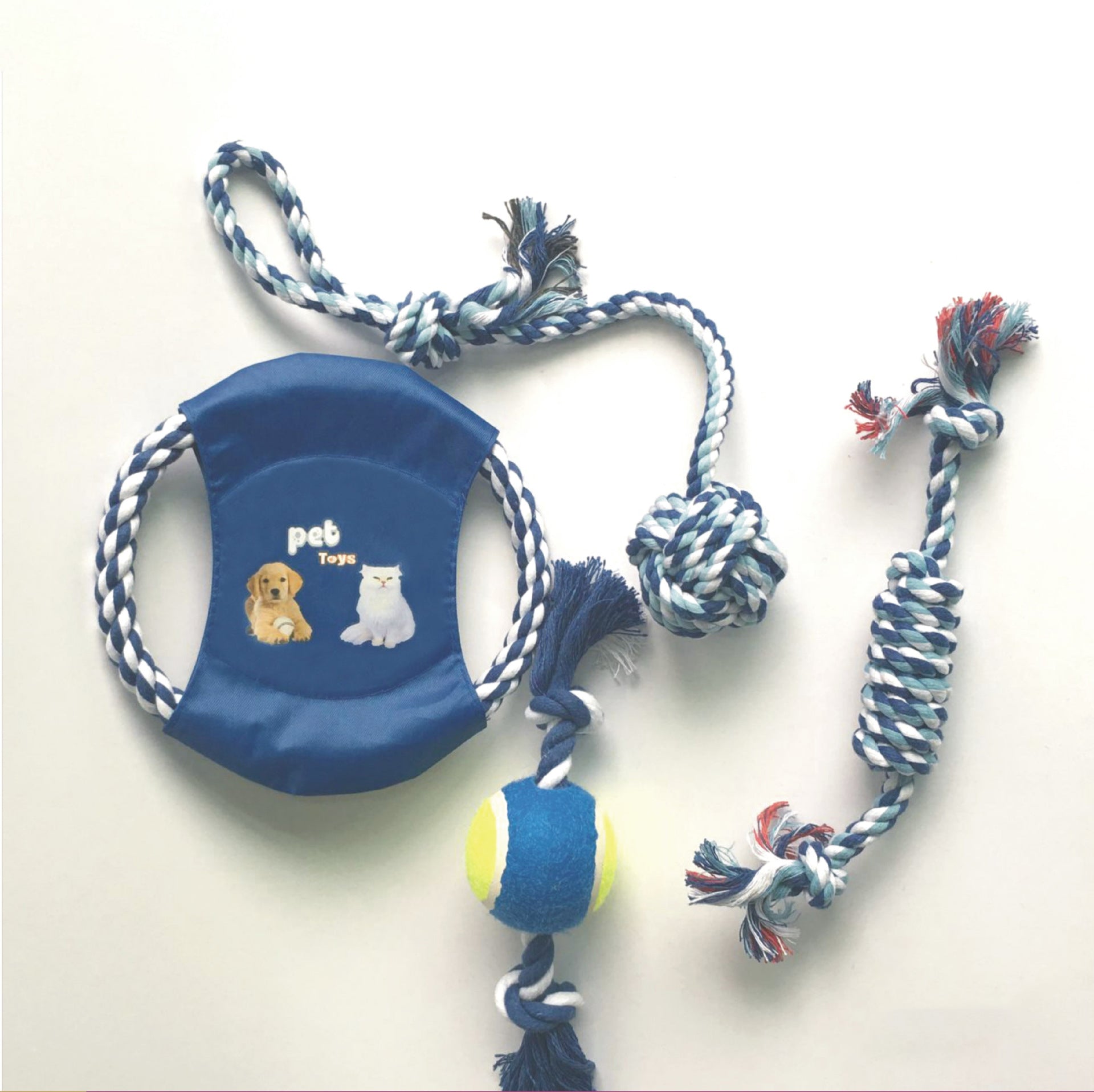 Set de Jouets pour Chien – Corde Coton & Mordant Anti-Ennui