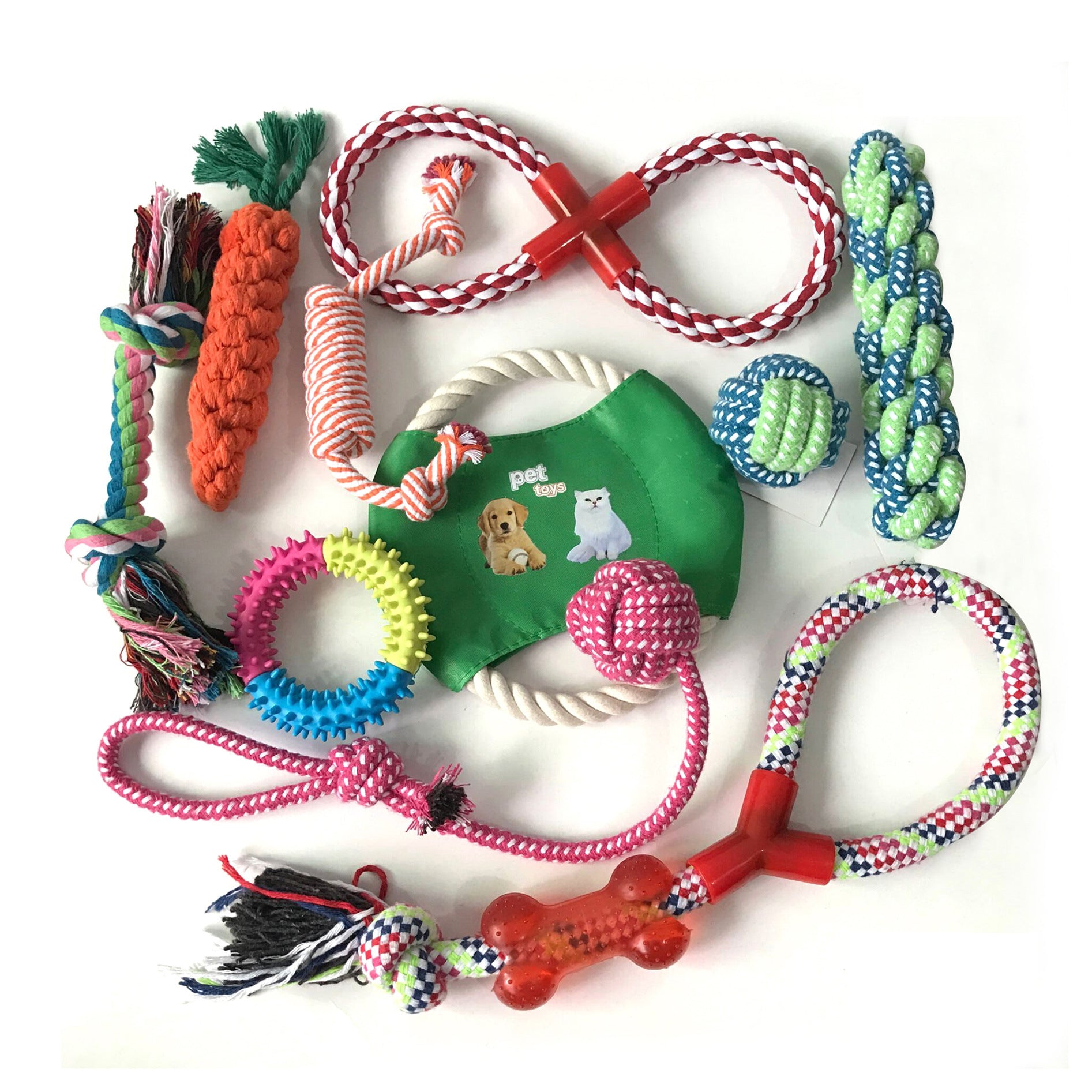 Set de Jouets pour Chien – Corde Coton & Mordant Anti-Ennui