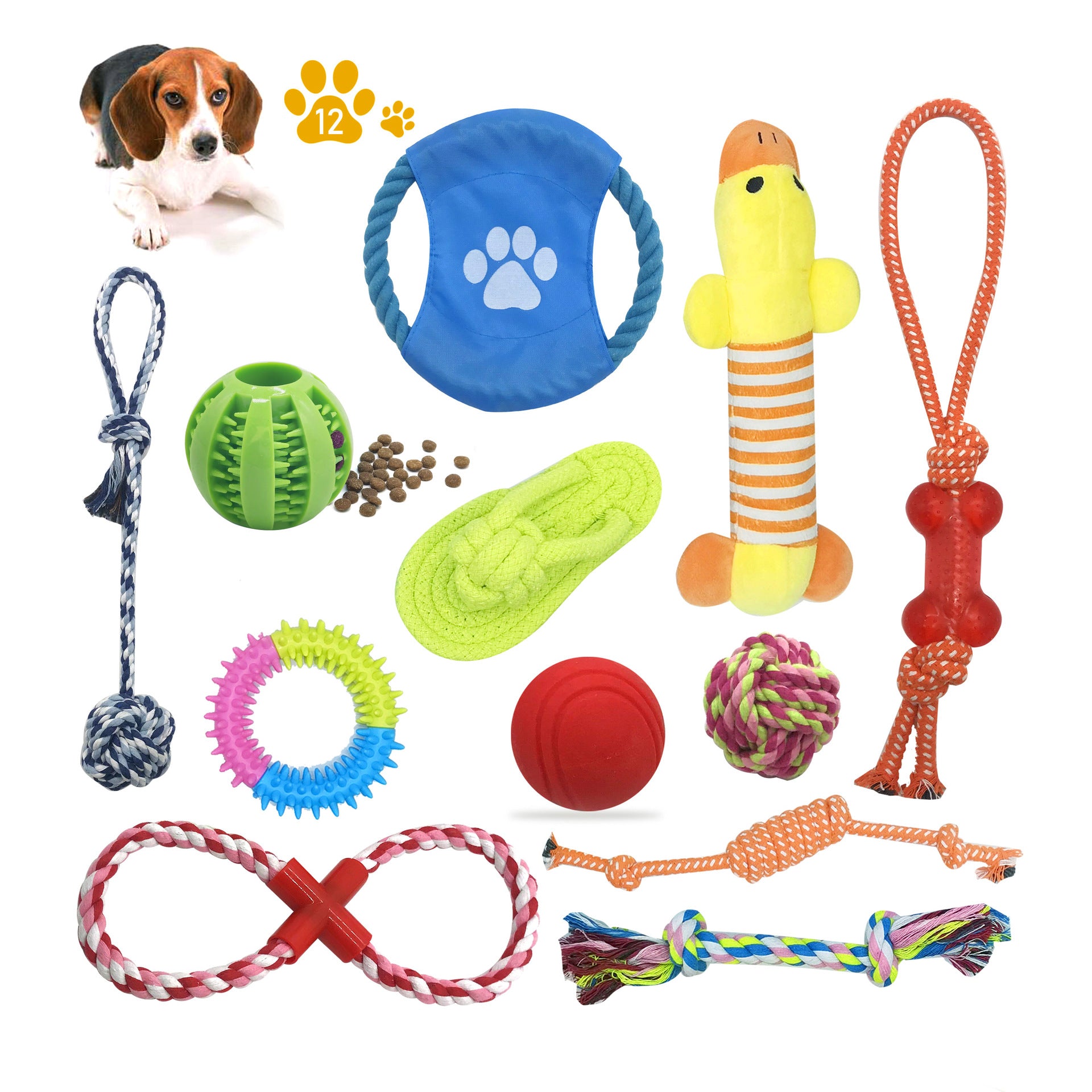 Set de Jouets pour Chien – Corde Coton & Mordant Anti-Ennui
