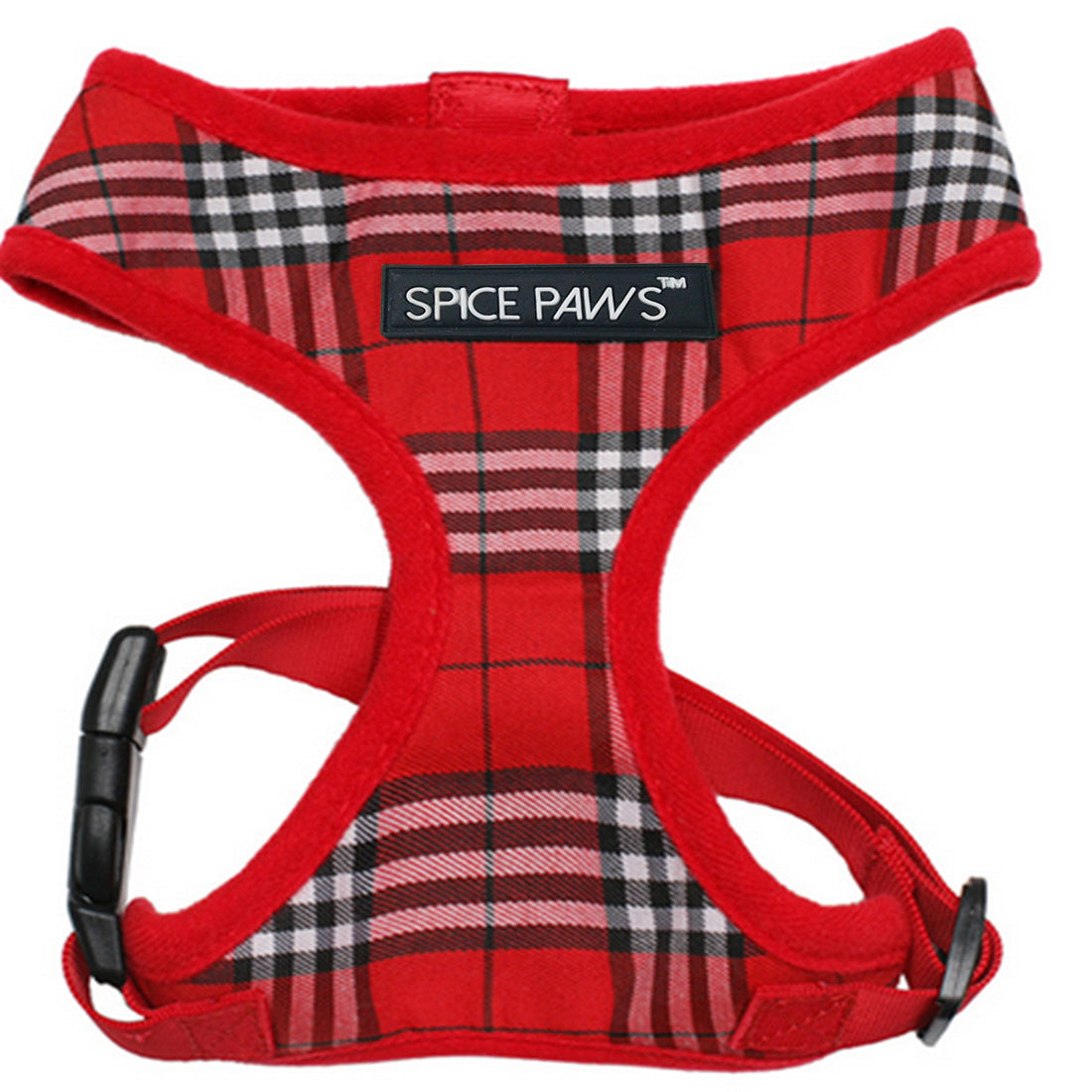 Adjustable Dog Harness Vest Style Dog Outing Classic Plaid Traction Chest Harness