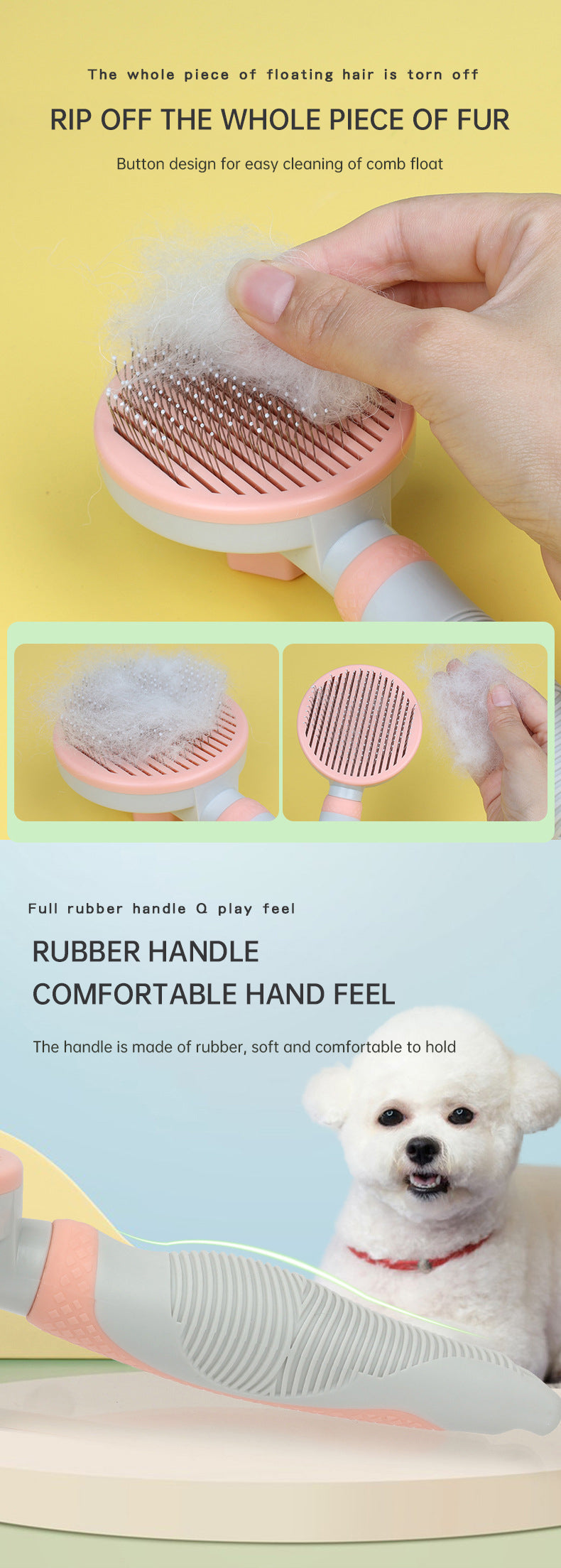 Brosse Auto-Nettoyante pour Chien et Chat – Démêlage Facile