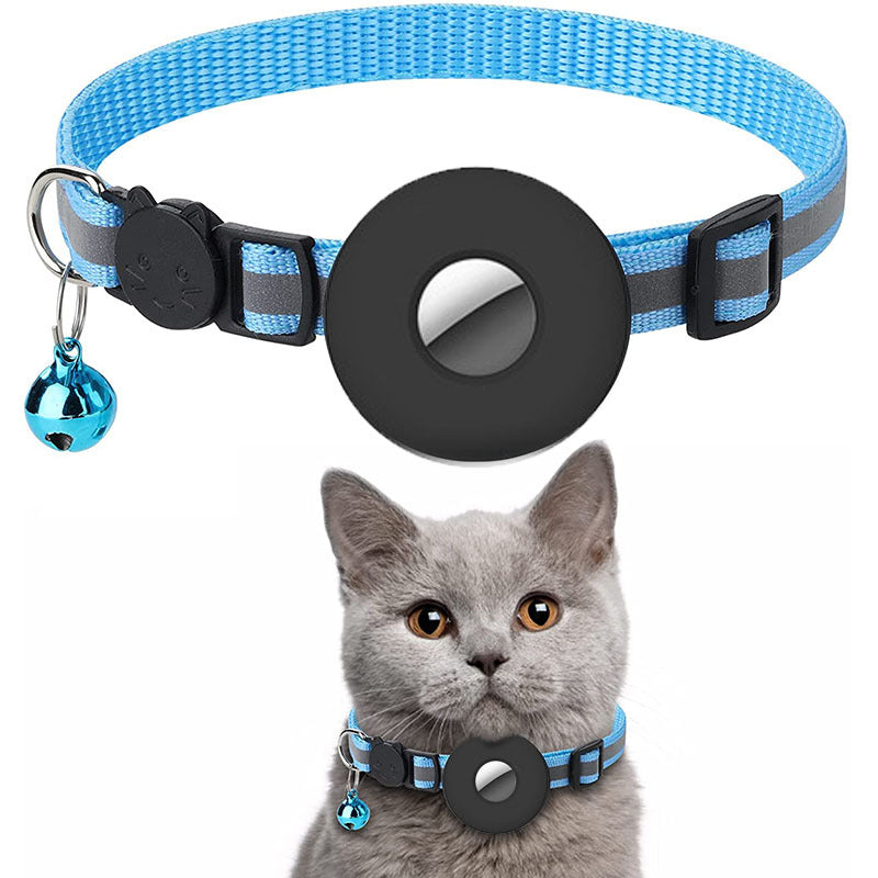 Collier Chat Réfléchissant avec Porte-AirTag – Avec Clochette