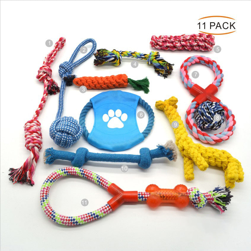 Set de Jouets pour Chien – Corde Coton & Mordant Anti-Ennui