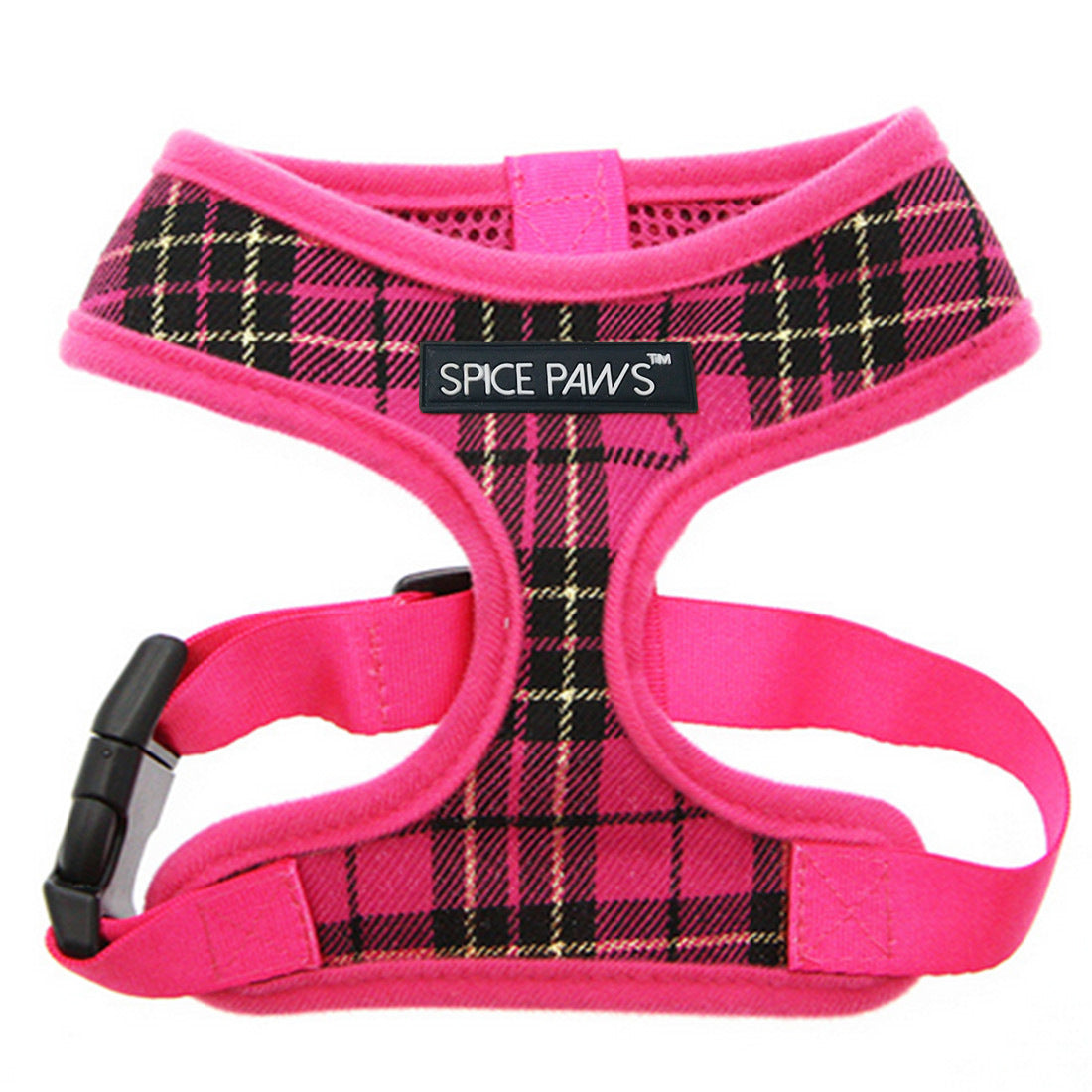 Adjustable Dog Harness Vest Style Dog Outing Classic Plaid Traction Chest Harness