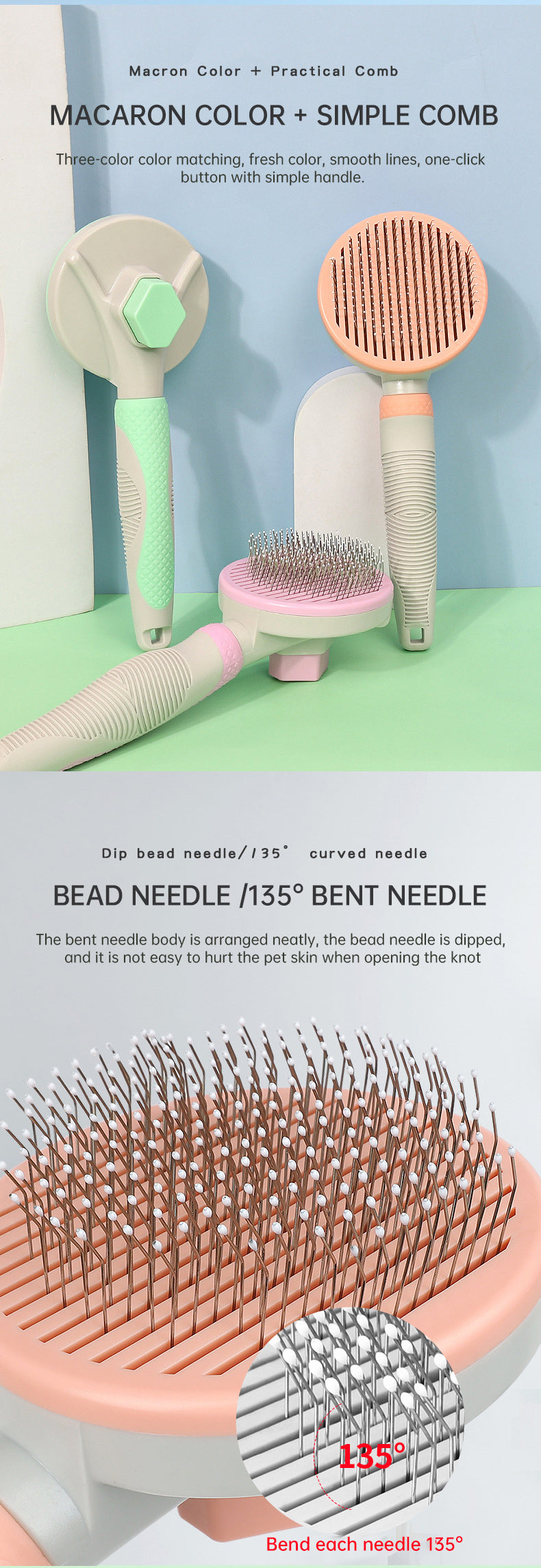 Brosse Auto-Nettoyante pour Chien et Chat – Démêlage Facile