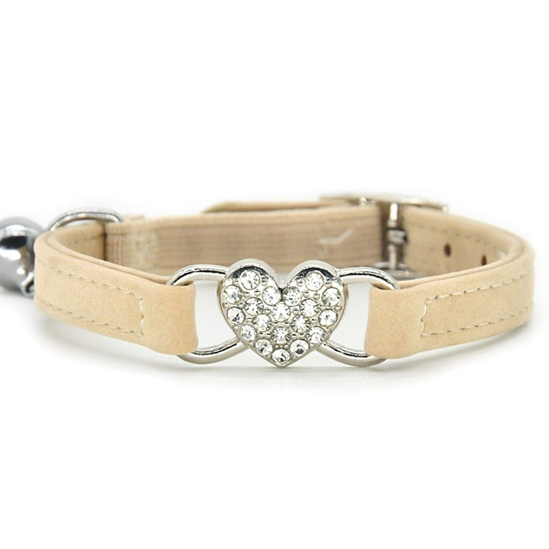 Collier Chat avec Strass et Clochette – Velours Doux