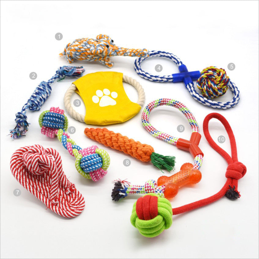 Set de Jouets pour Chien – Corde Coton & Mordant Anti-Ennui