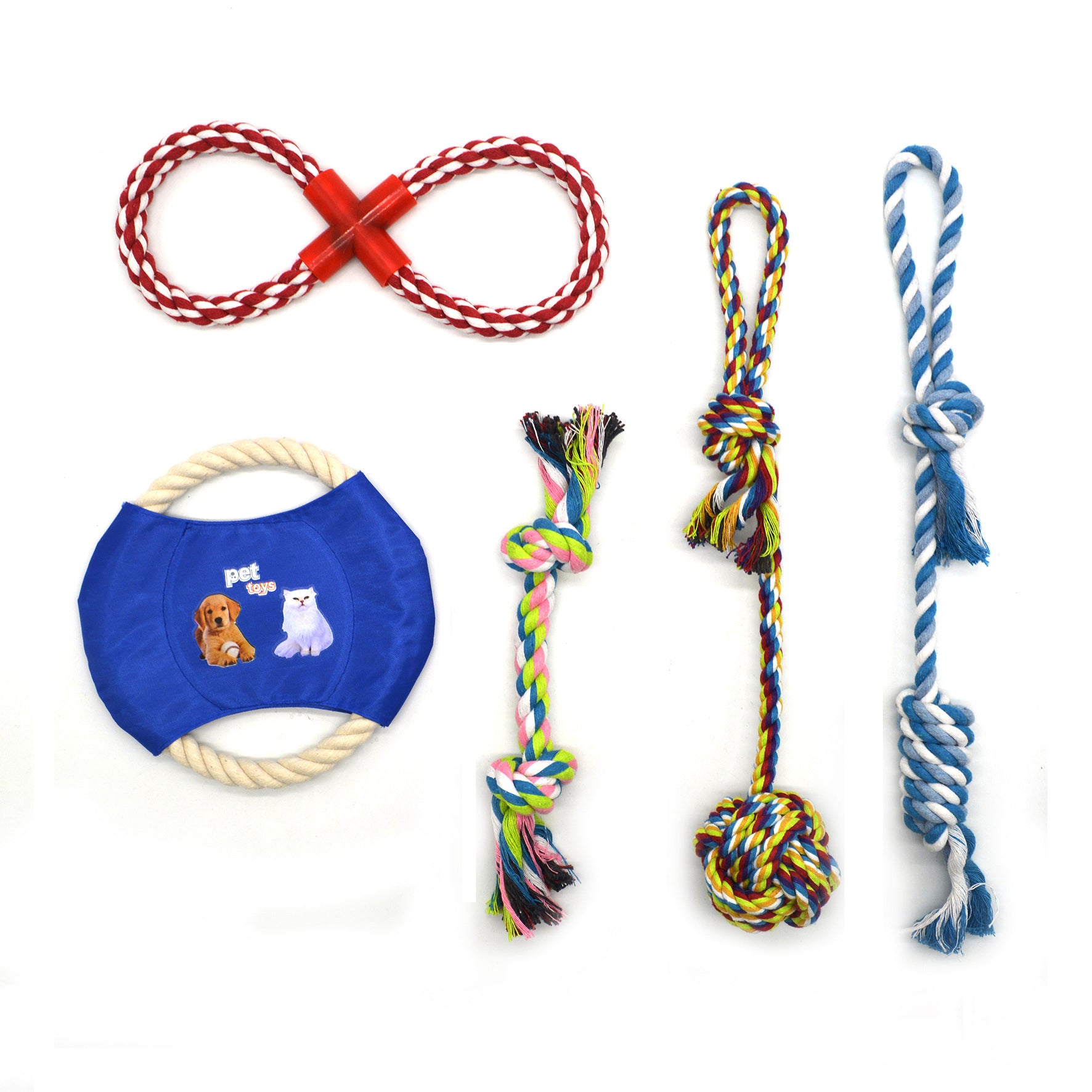 Set de Jouets pour Chien – Corde Coton & Mordant Anti-Ennui