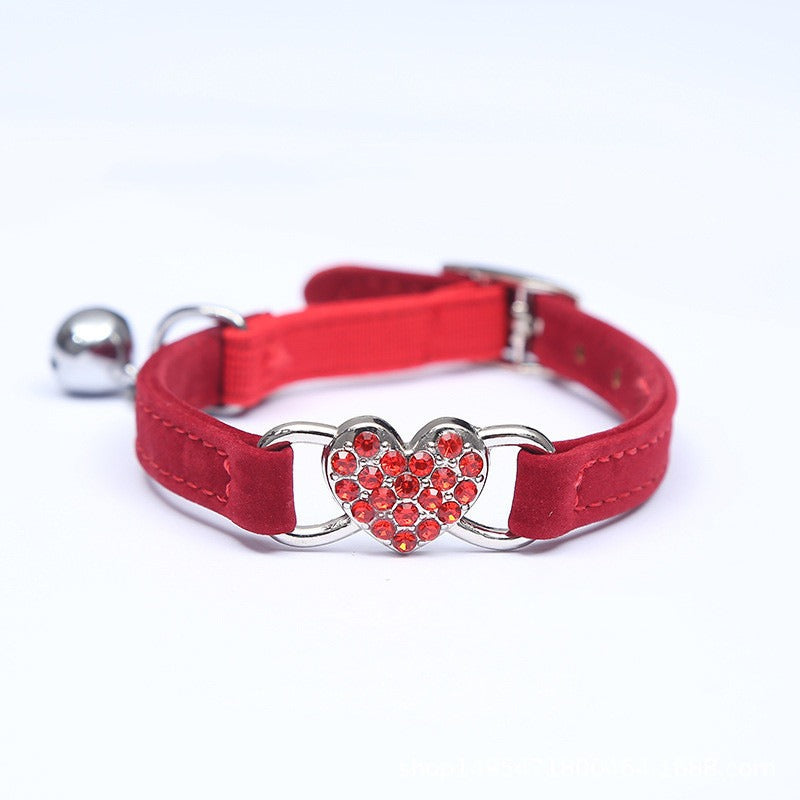 Collier Chat avec Strass et Clochette – Velours Doux