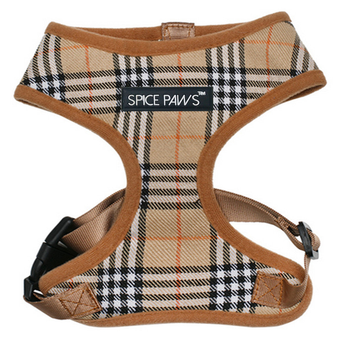 Adjustable Dog Harness Vest Style Dog Outing Classic Plaid Traction Chest Harness