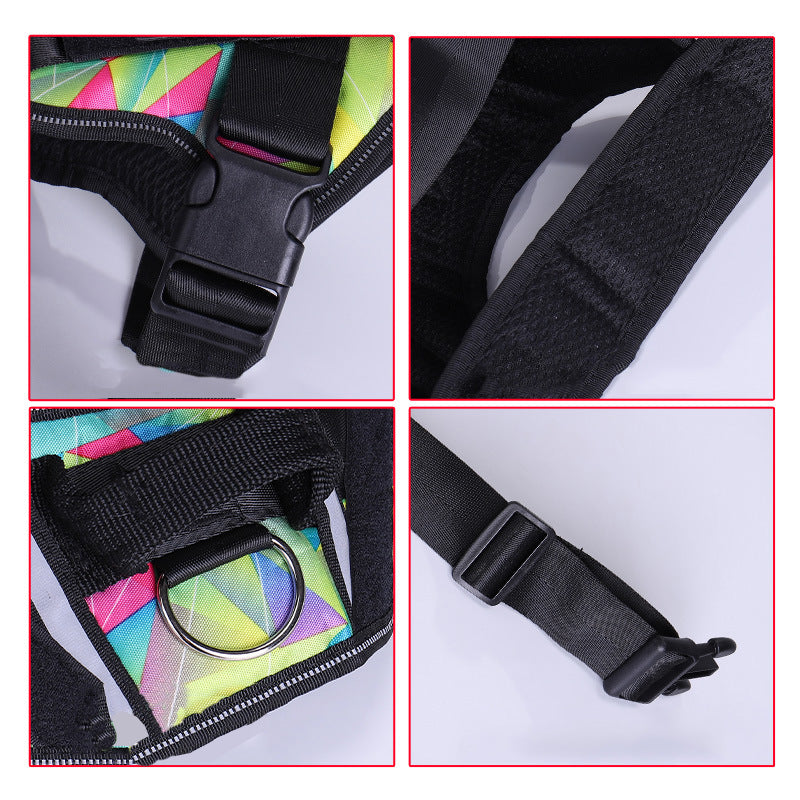 Neck Support Dog Harness with Reflective Pet Chest Harness and Leash, Direct Factory Supply Dog Lead and Pet Leash