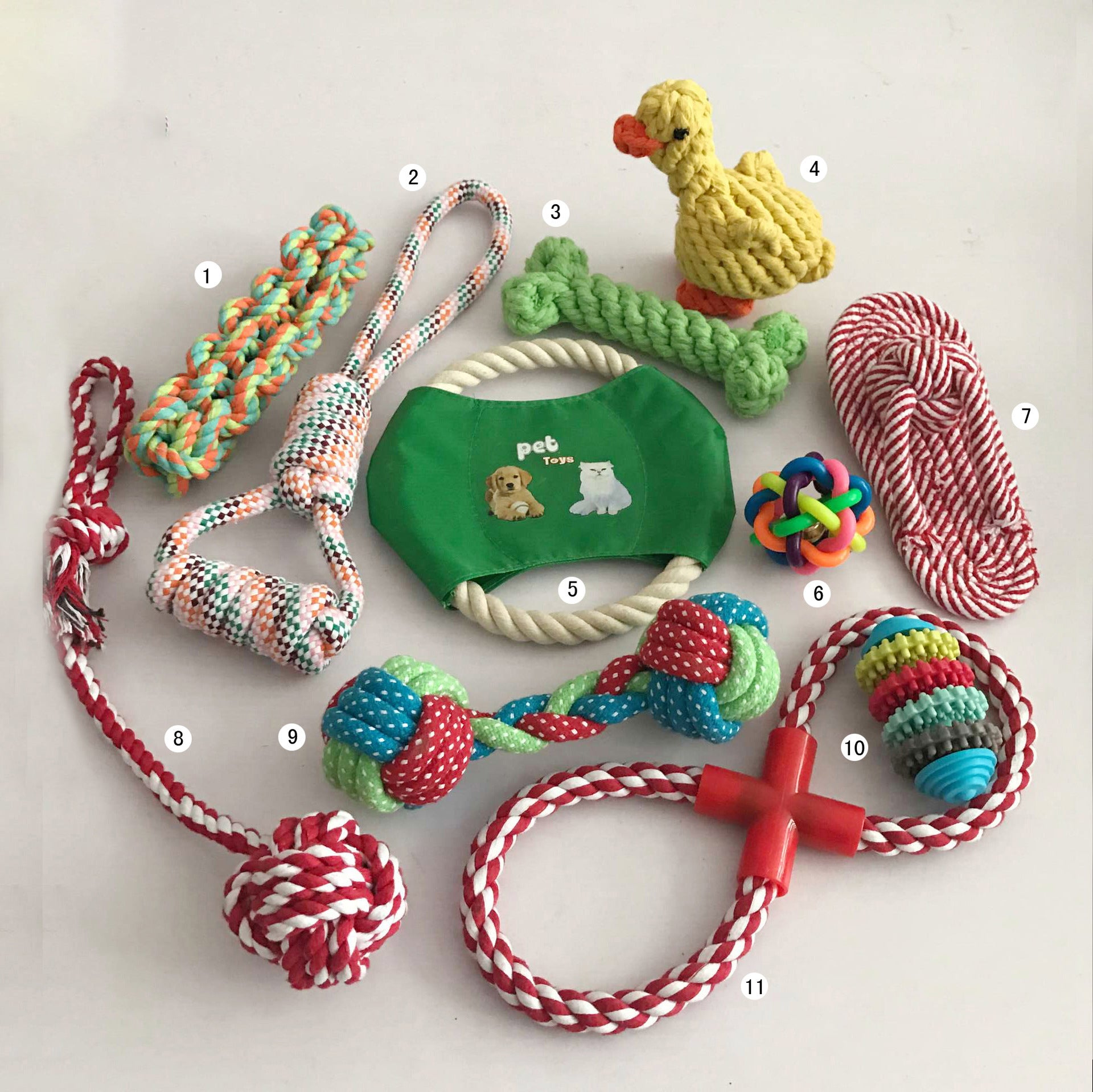 Set de Jouets pour Chien – Corde Coton & Mordant Anti-Ennui