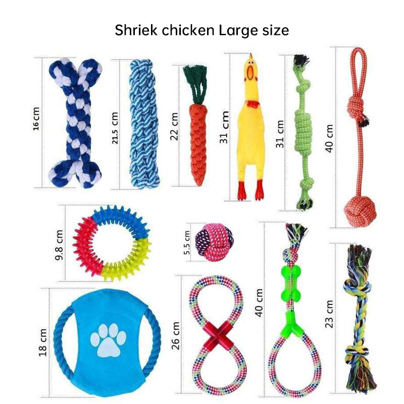 Set de Jouets Chien – Corde Coton & Mordant Dentaire