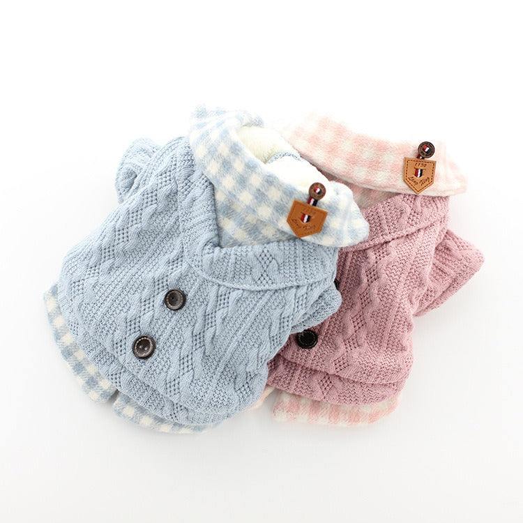 Vêtement Chien Hiver – Pull Carreaux Laine pour Petit Chien et Chat