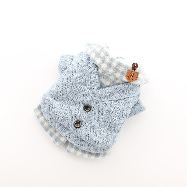 Vêtement Chien Hiver – Pull Carreaux Laine pour Petit Chien et Chat