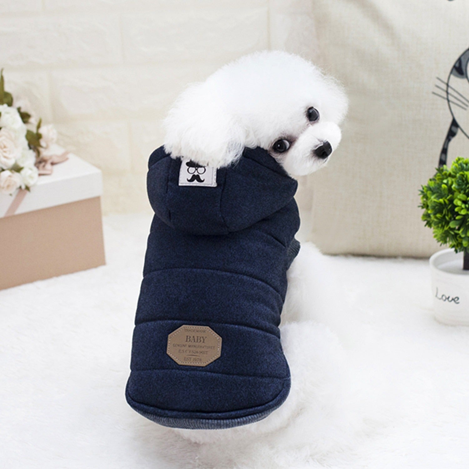 Vêtement Chien Automne Hiver – Manteau Coton Deux Pattes