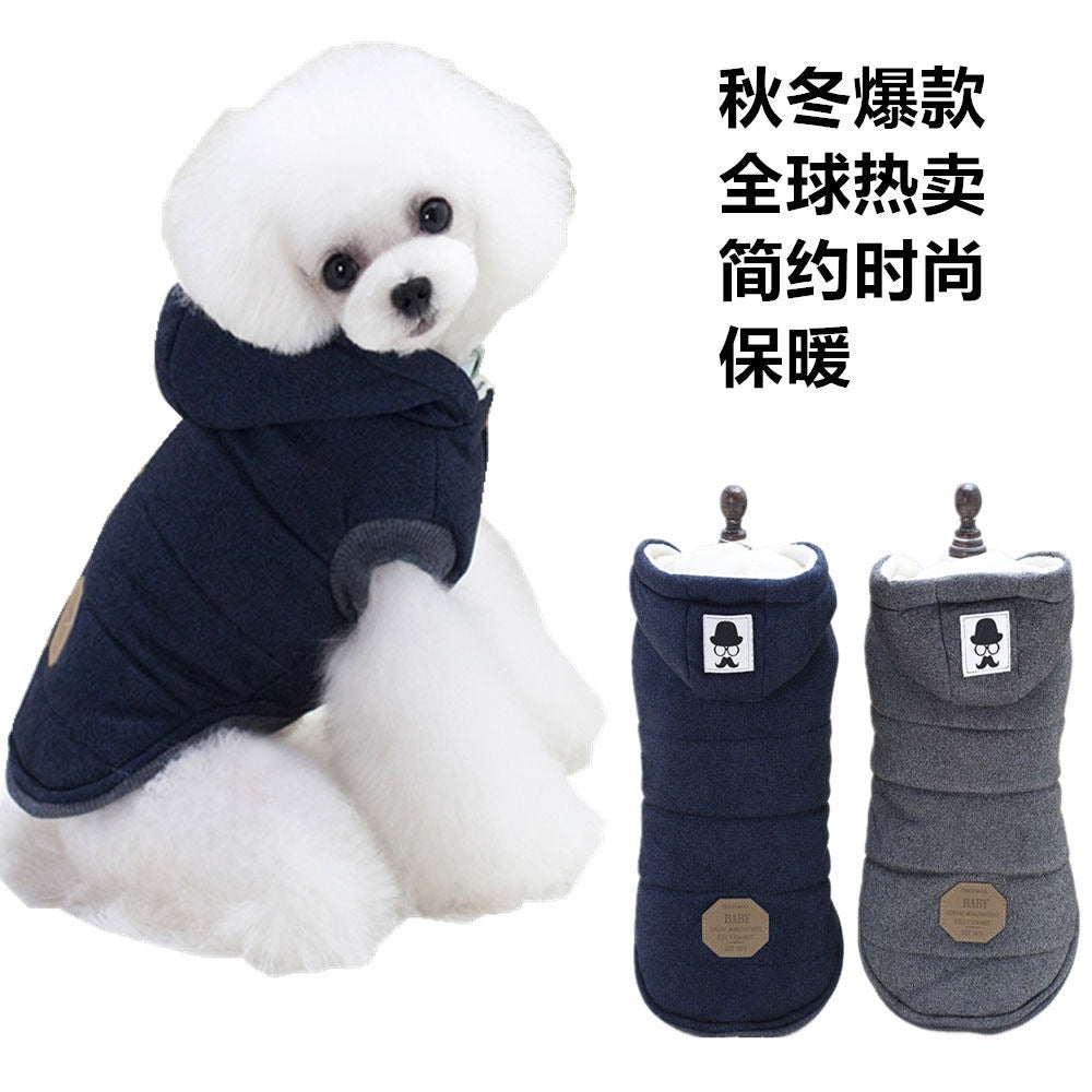 Vêtement Chien Automne Hiver – Manteau Coton Deux Pattes