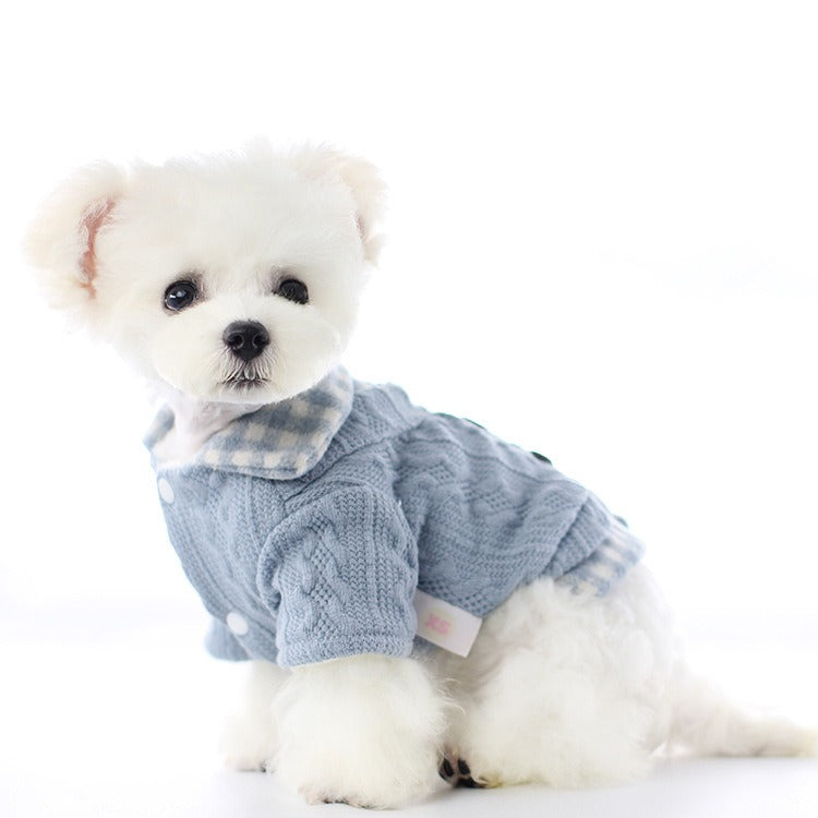 Vêtement Chien Hiver – Pull Carreaux Laine pour Petit Chien et Chat