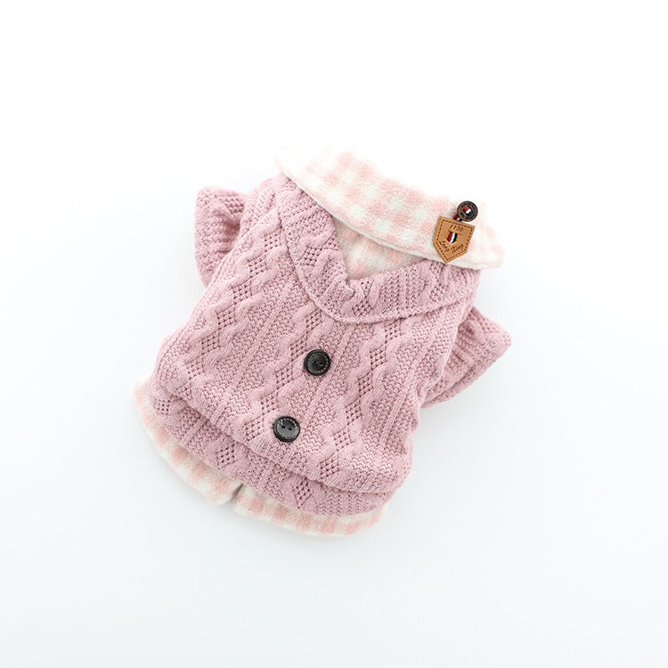 Vêtement Chien Hiver – Pull Carreaux Laine pour Petit Chien et Chat